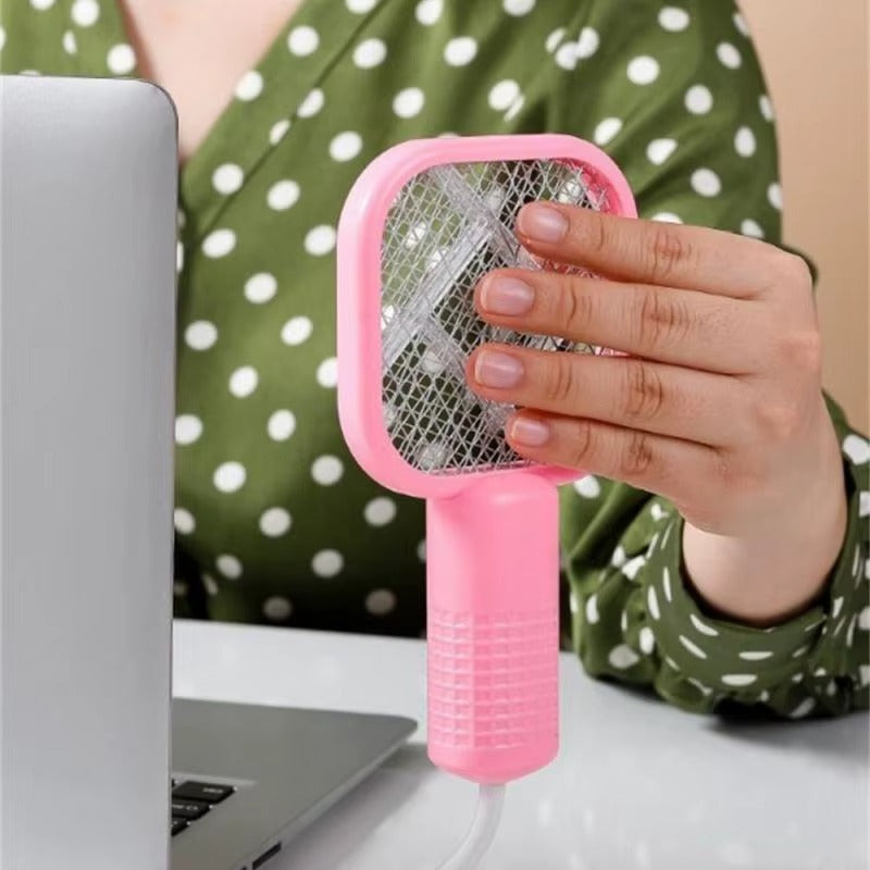 Mini USB Rechargeable Mosquito Racket with UV Light – Portable Electric Bug Zapper &amp; Fly Swatter for Indoor/Outdoor Use, Home, Office, Travel &amp; Camping