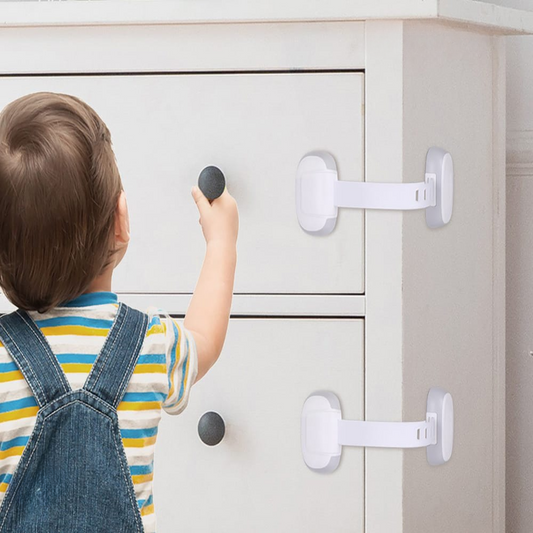 Adjustable Multi purpose lock  Baby Safety Kid Safety Lock Baby Proof Security Protector Drawer Door Cabinet Lock No Punching Plastic Protection Kids Safety Door Lock