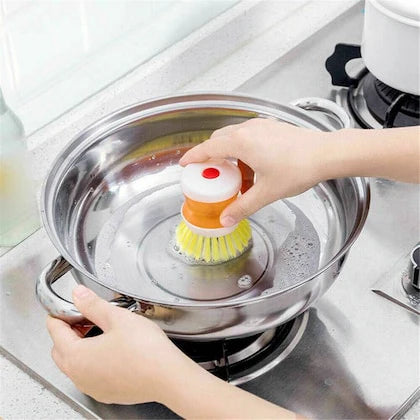 Mini Kitchen Liquid Dish Cleaning Brush | Scrubber Tool, Oil-Resistant, Scrubbing Sponge Remove Stains (Random color)