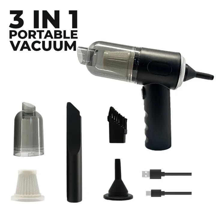 3 in 1 AS- 228 Mini USB Rechargeable Vacuum Cleaner, Vacuum For Car – Vacuum For Home – Duster