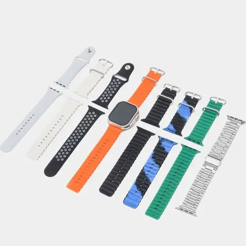 Y80 Ultra 8 in 1 Smart watch ,8 Straps 49MM Big Display  (Random Colour)